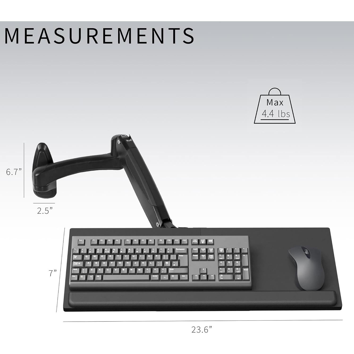 Soporte de Teclado y Ratón VIVO MOUNT-KB35B Ajustable 60cm