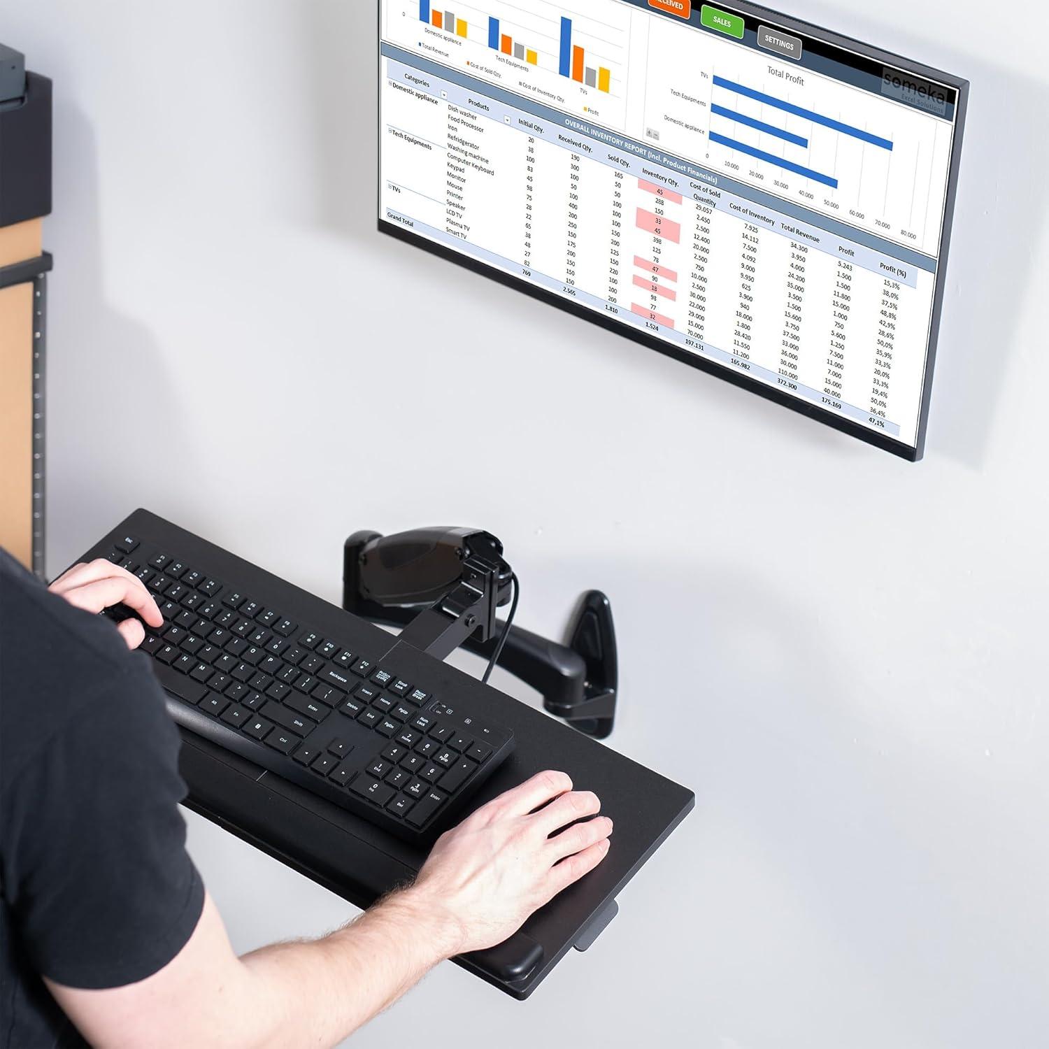 Soporte de Teclado y Ratón VIVO MOUNT-KB35B Ajustable 60cm