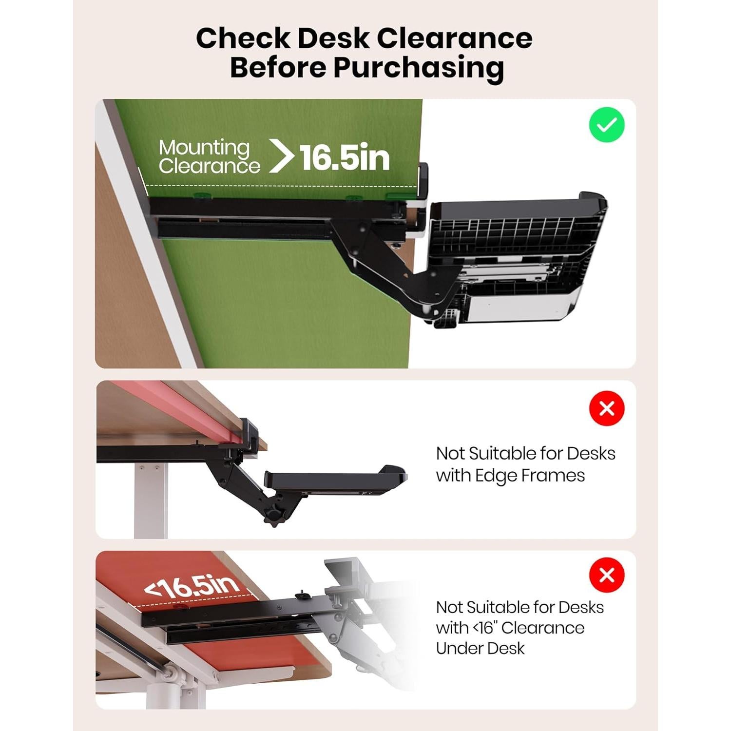 Bandeja de Teclado Ergonómica Klearlook Ajustable 62x25cm