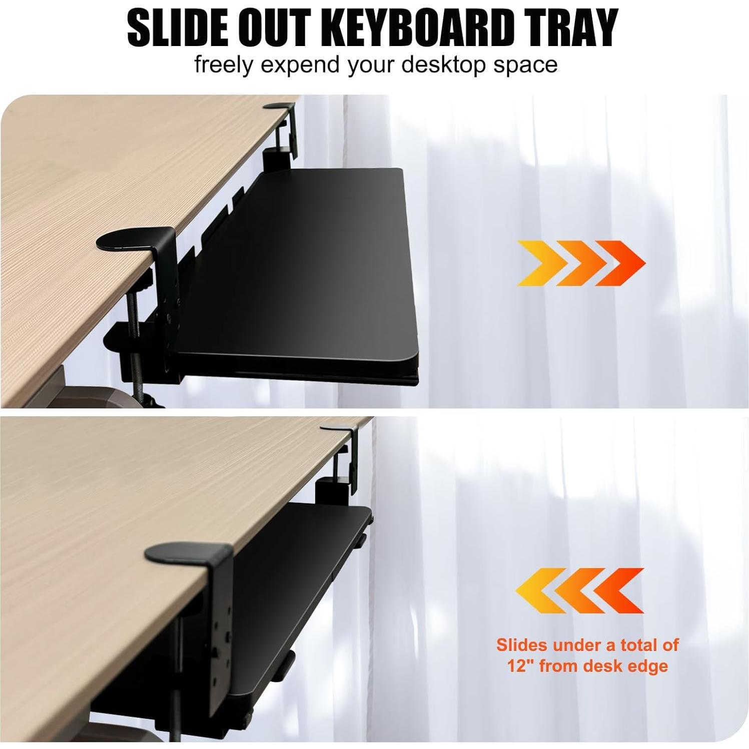 Bandeja de Teclado Extraíble GISGOO Negra 67.3x24.1 cm