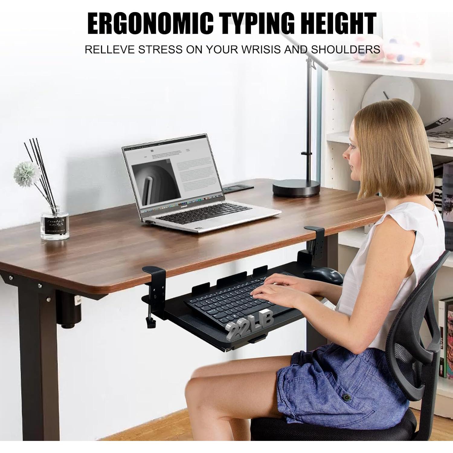 Bandeja de Teclado Extraíble GISGOO Negra 67.3x24.1 cm