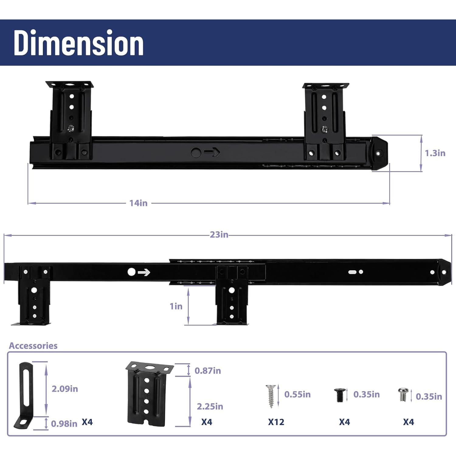 Deslizadores de teclado TRIPLE DEER 35.56 cm con soporte ajustable