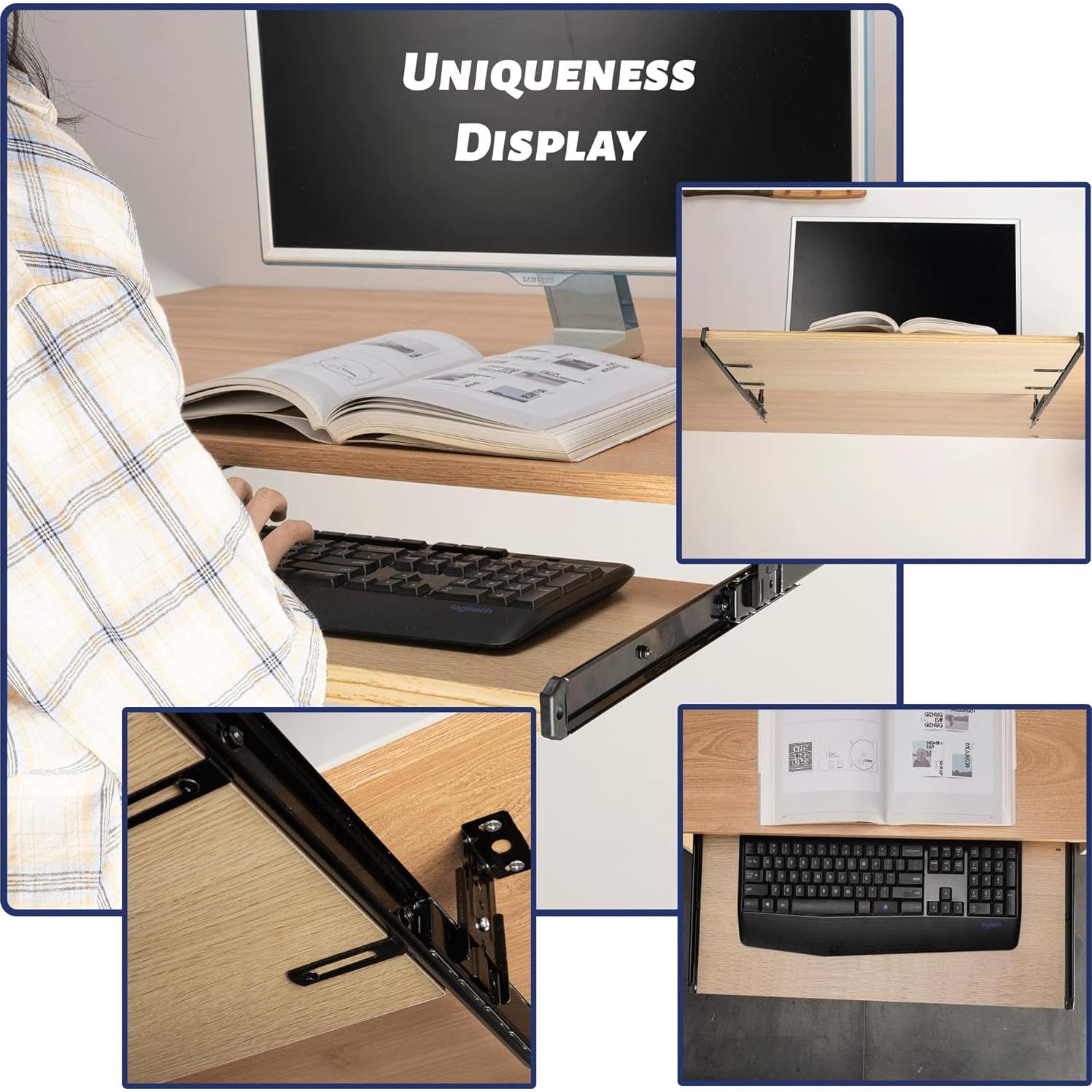 Deslizadores de teclado TRIPLE DEER 35.56 cm con soporte ajustable