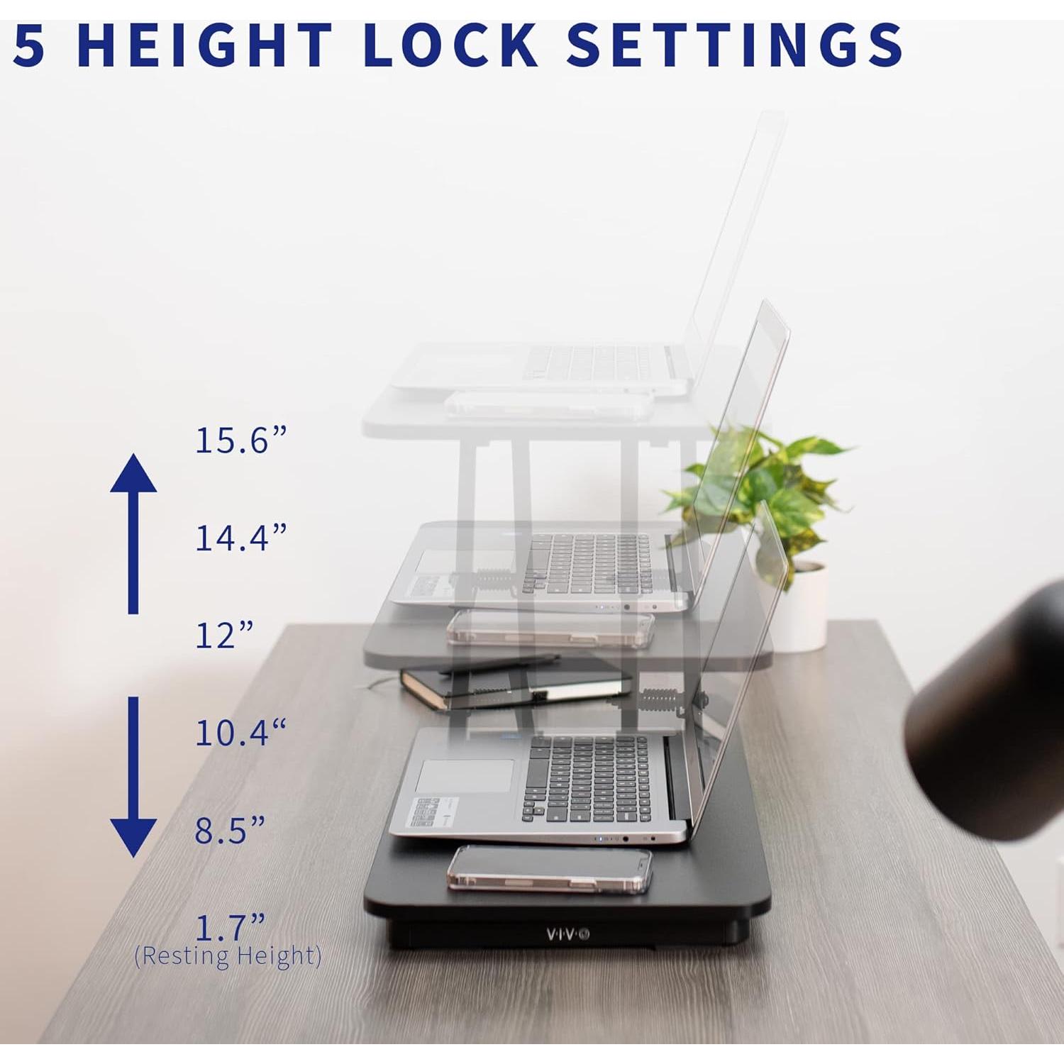 Elevador de Teclado Ergonómico VIVO 60x30 cm Ajustable Negro