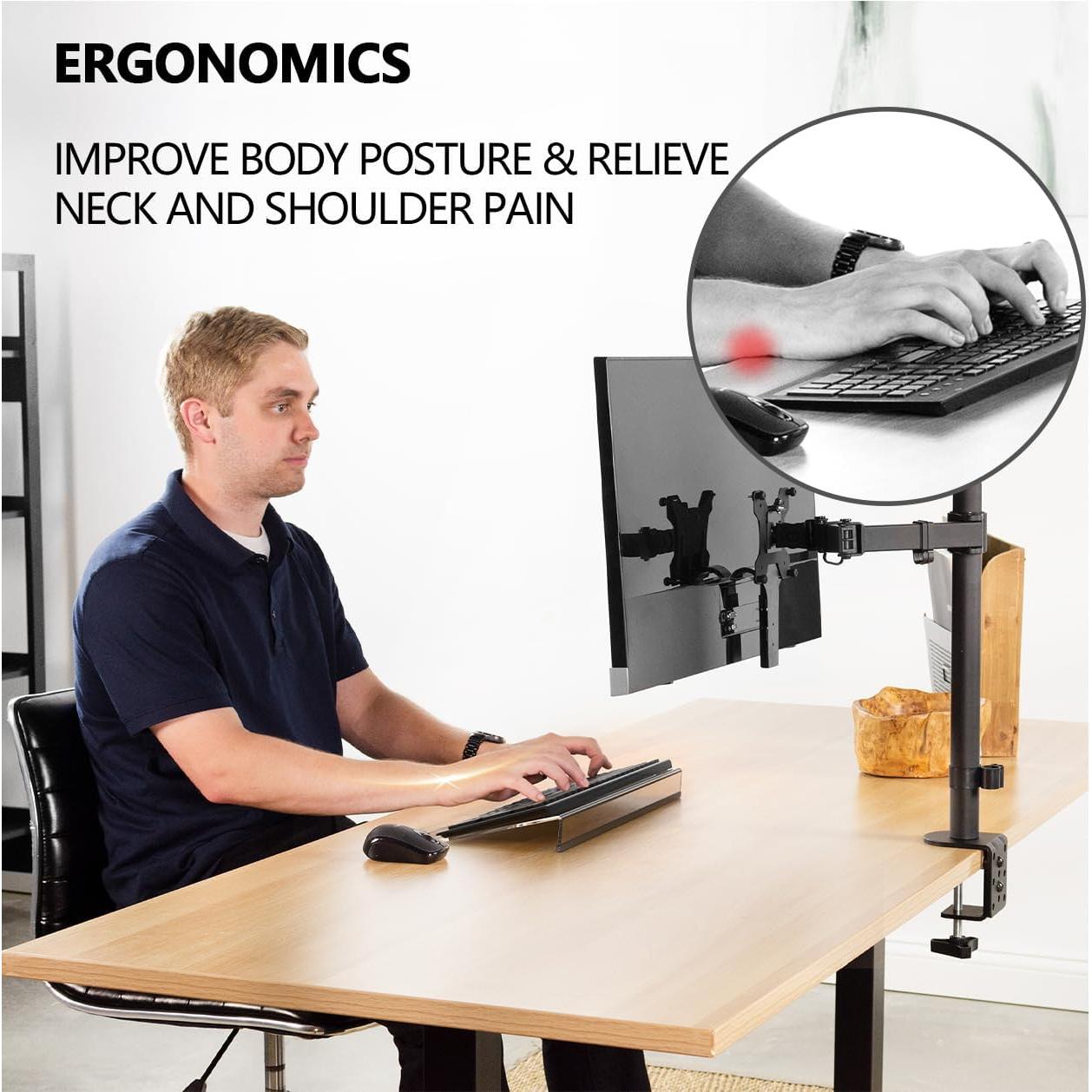 Soporte de Teclado Ergonómico Acrílico Egchi 43.2x14.5cm