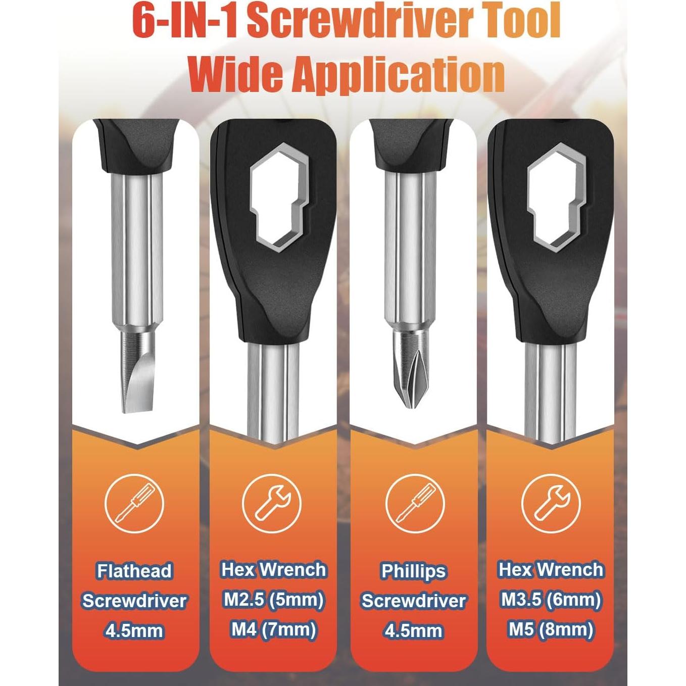 Destornillador de Llavero 6 en 1 Poswlto - Compacto y Portátil