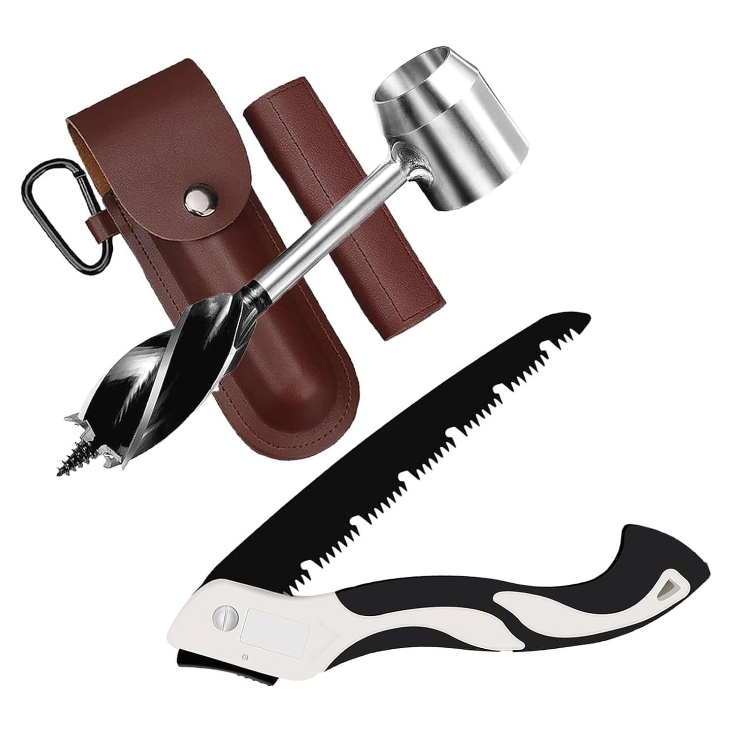 Kit de Supervivencia Bushcraft FLOWERTEEN con Auger y Sierra Plegable