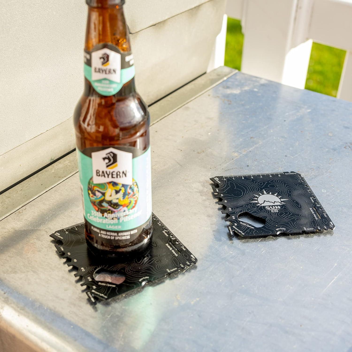 Posavasos MultiHerramienta Sun Company - Paquete de 2, Acero Inoxidable