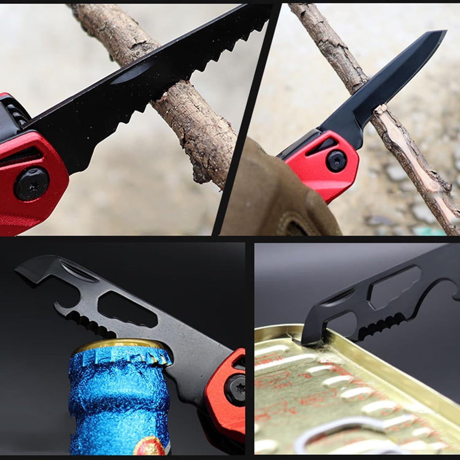 Multitool Claw Hammer, 13 in 1 Camping Tool with Pocket Bag, Multipurpose Tool Hammer for DIY and Outdoor Survival（Grey)