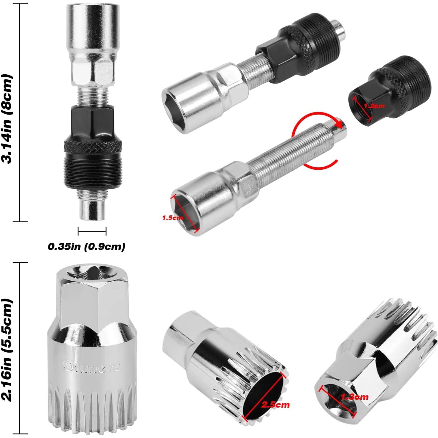 Juego de Herramientas para Eje de Bicicleta Oumers - 15mm, 16mm