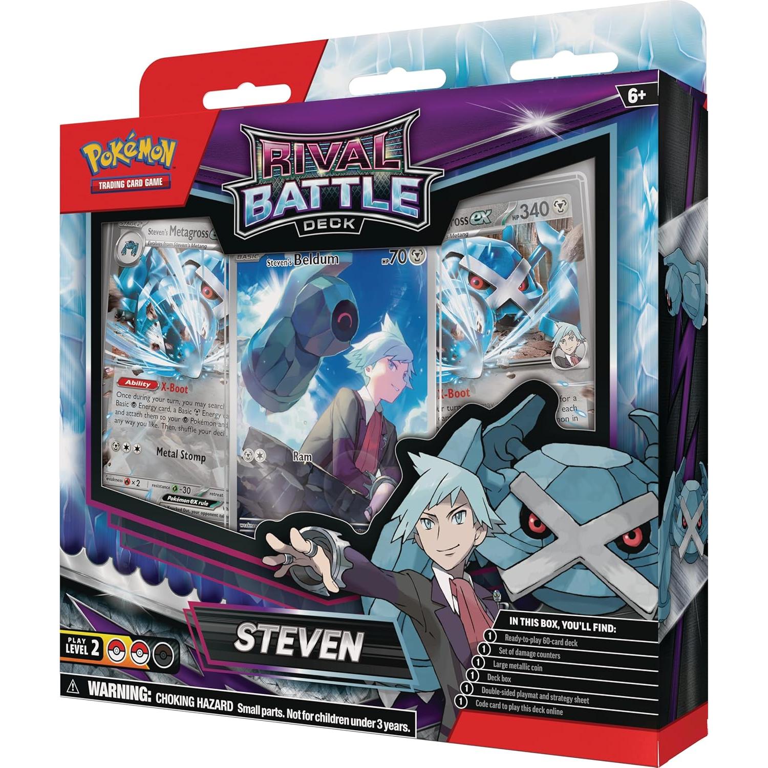 Mazo de Cartas Pokémon TCG Rival Battle Deck Steven 60 cartas