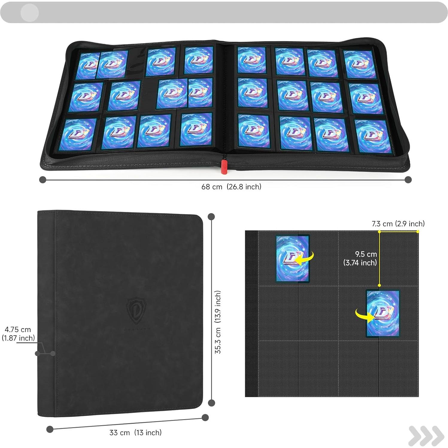 Carpeta de Cartas Deoyibu 12 Bolsillos Negra 720 Cartas