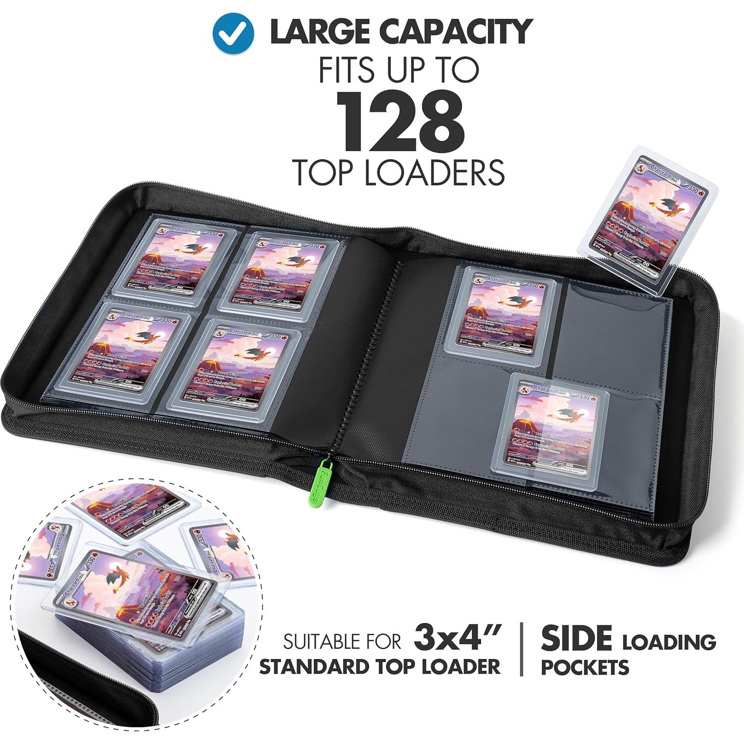 Carpeta Toploader FunGuys 128 Cartas 4 Bolsillos Negra