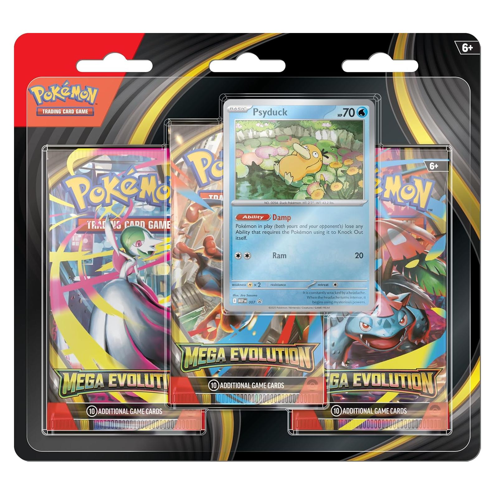 Pokémon TCG Mega Evolución Psyduck - 3 Bolsas de Refuerzo