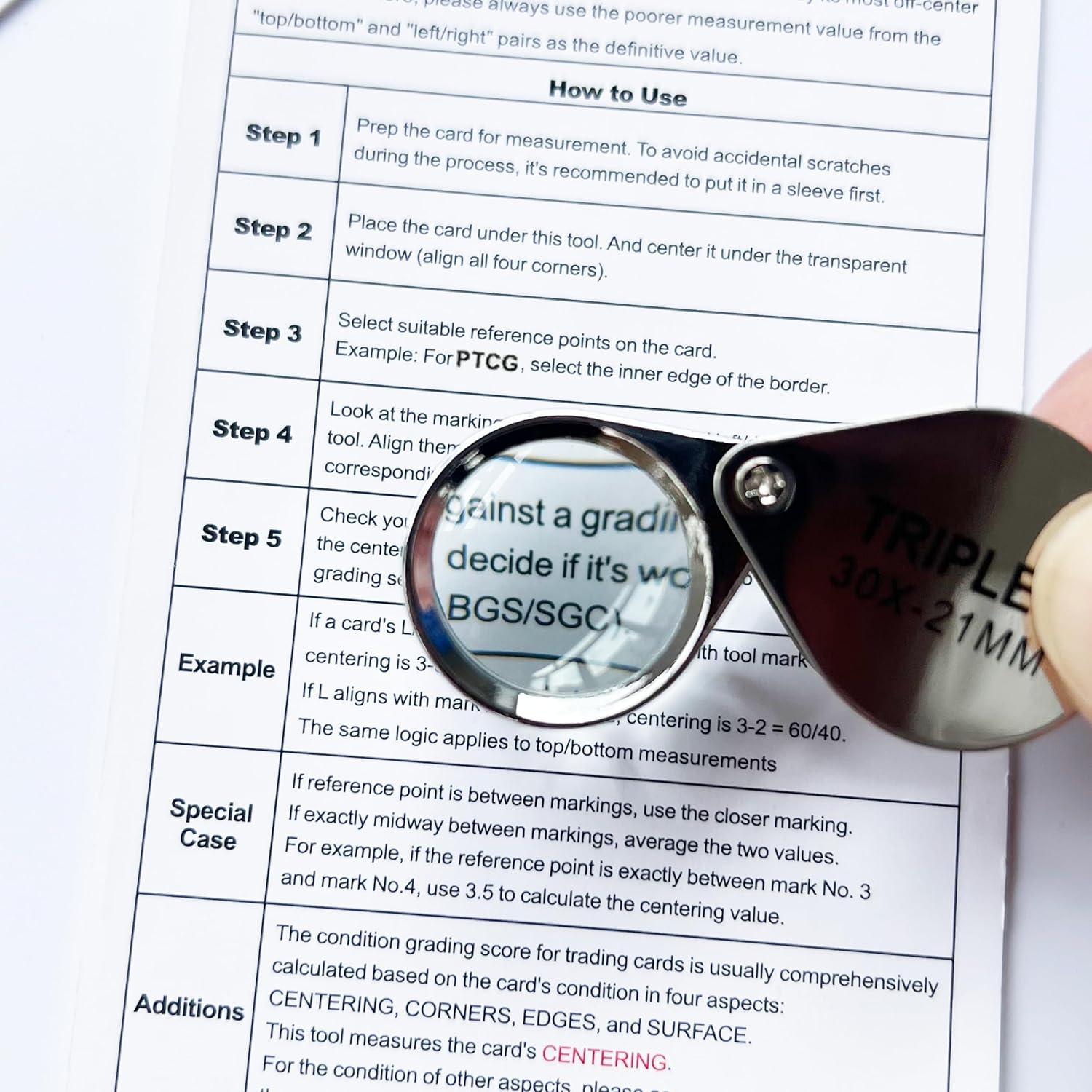 Herramienta de Calificación de Cartas Pokémon Robustix con Lupa 30X