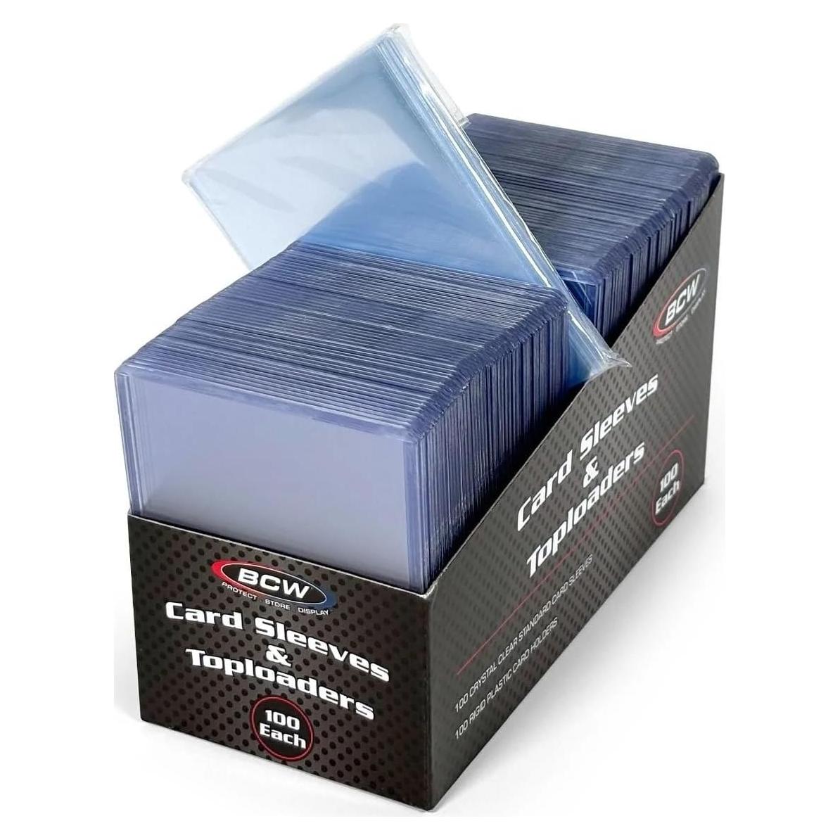 Combo 100 Fundas y Toploaders BCW para Tarjetas Sin Ácido