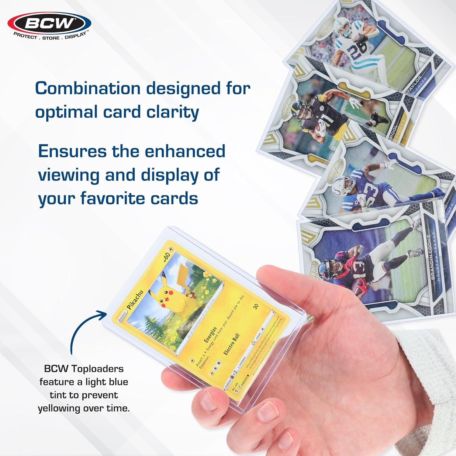 Combo 100 Fundas y Toploaders BCW para Tarjetas Sin Ácido