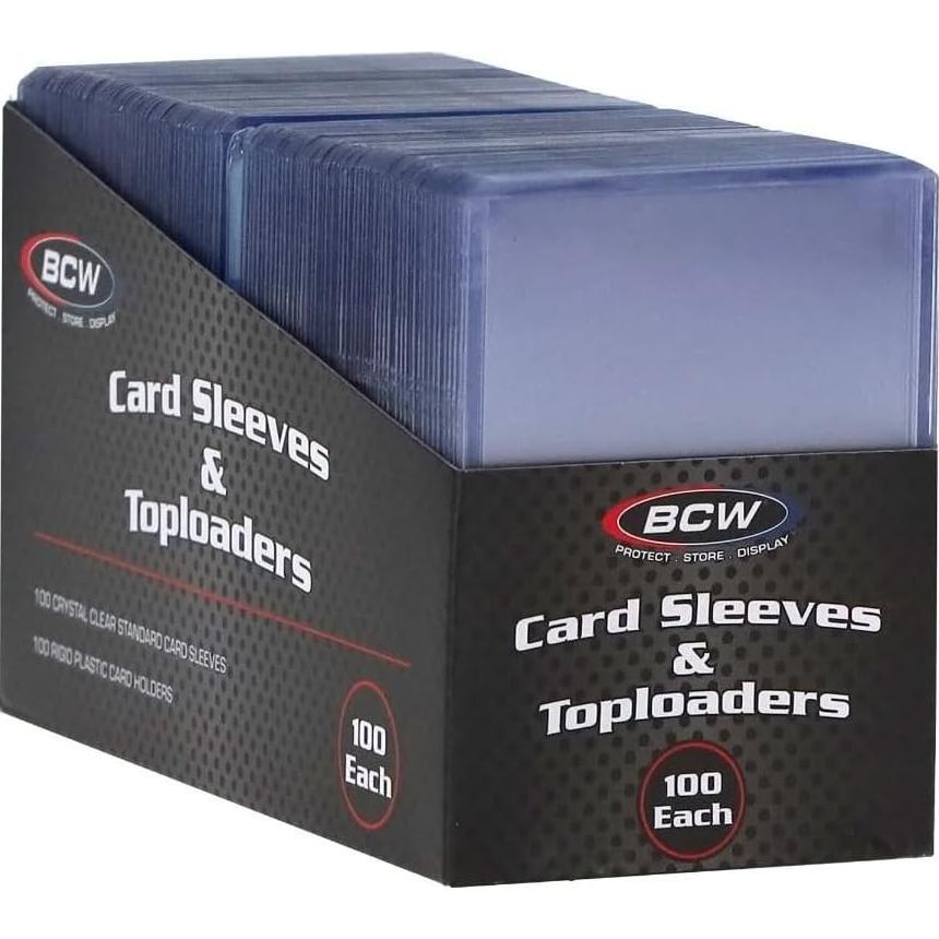 Combo 100 Fundas y Toploaders BCW para Tarjetas Sin Ácido