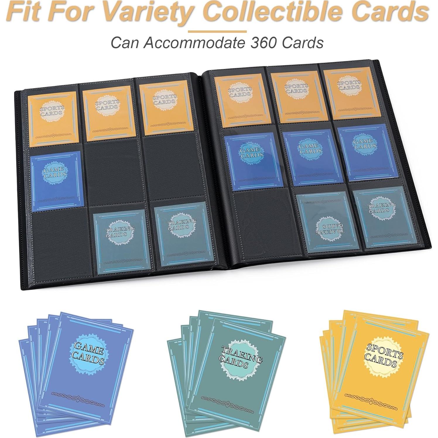 Carpeta de Cartas 9 Bolsillos BOOMIBOO para 360 Cartas - Negro