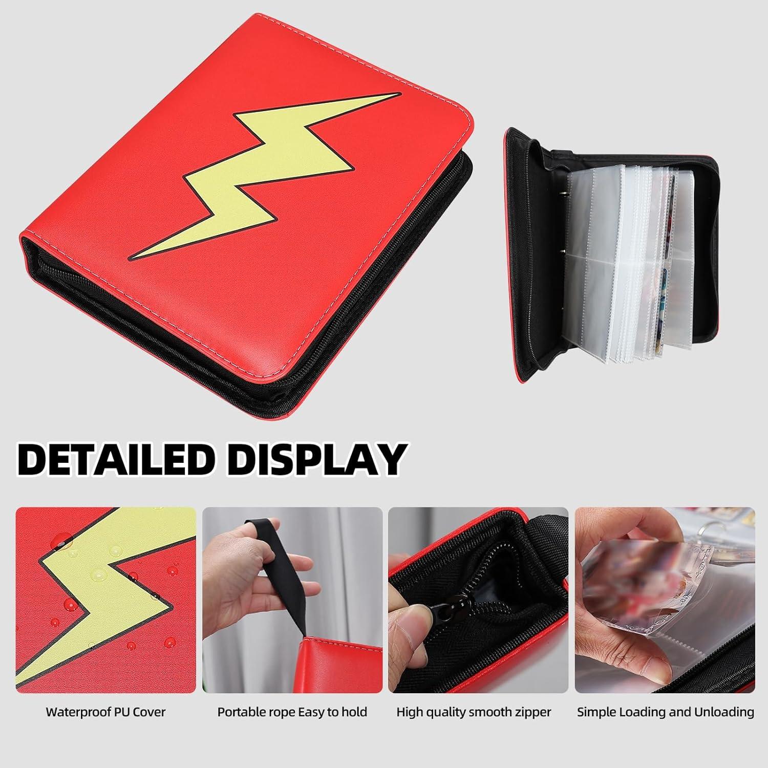 Álbum de Tarjetas Coleccionables FootJKYX 400 Bolsillos PU Rojo Blanco