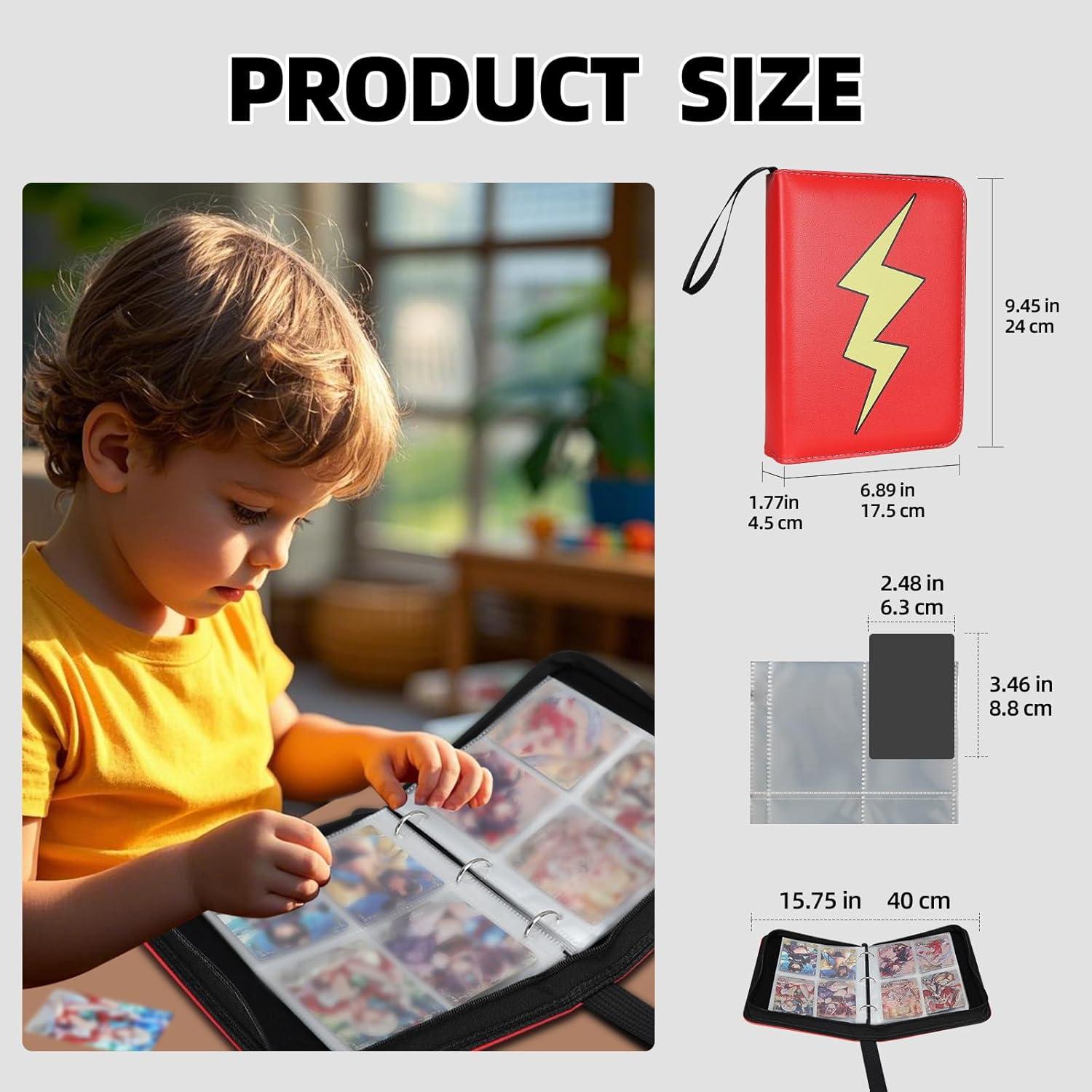 Álbum de Tarjetas Coleccionables FootJKYX 400 Bolsillos PU Rojo Blanco