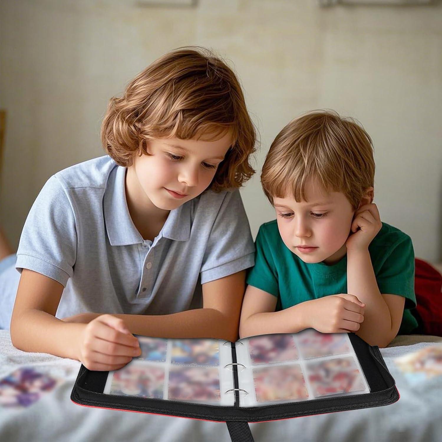 Álbum de Tarjetas Coleccionables FootJKYX 400 Bolsillos PU Rojo Blanco