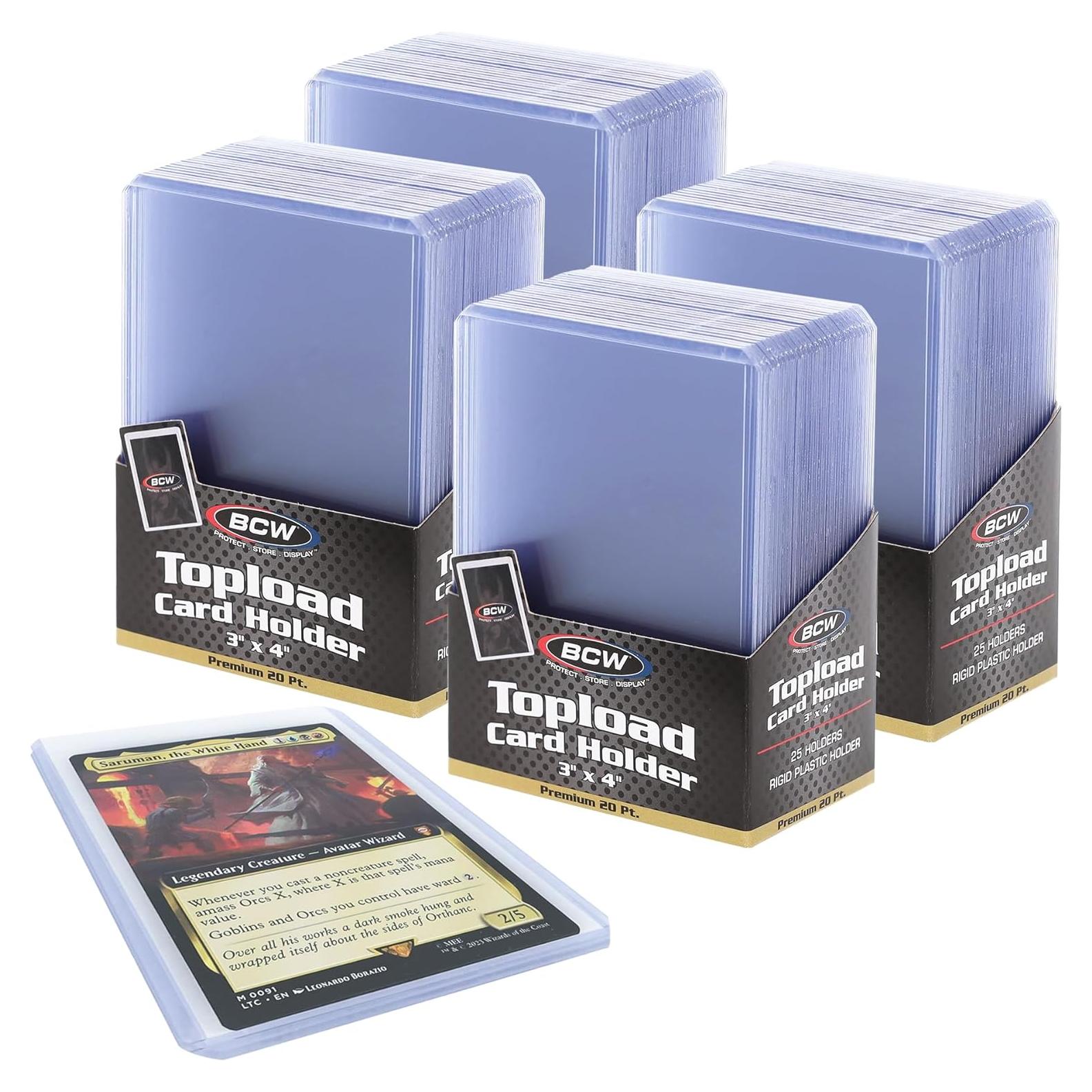 Toploaders BCW Premium 100 Pack 3x4" PVC Rígido Transparente