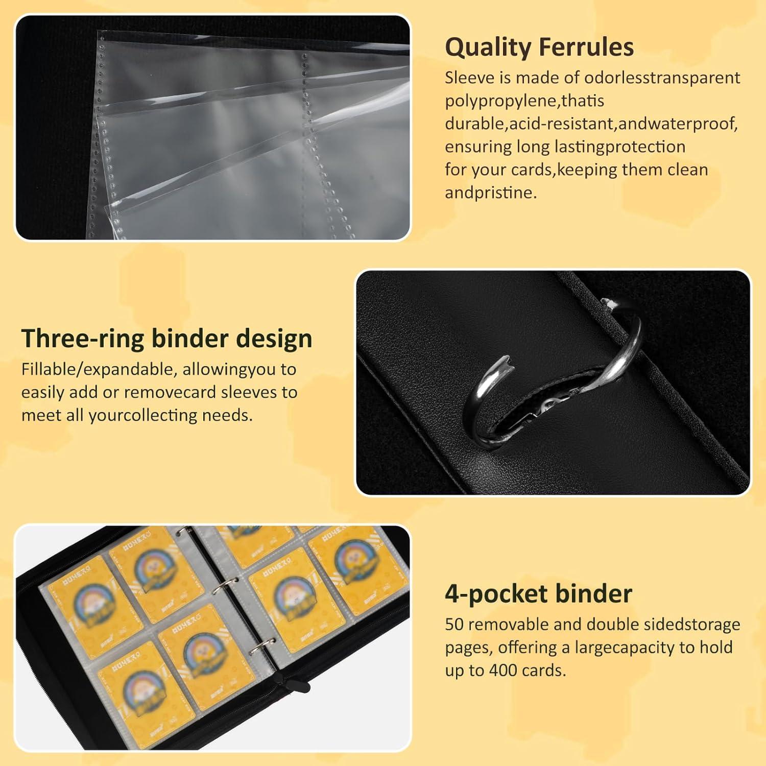 Álbum KKTROVE para Cartas Coleccionables 400 Bolsillos Impermeable