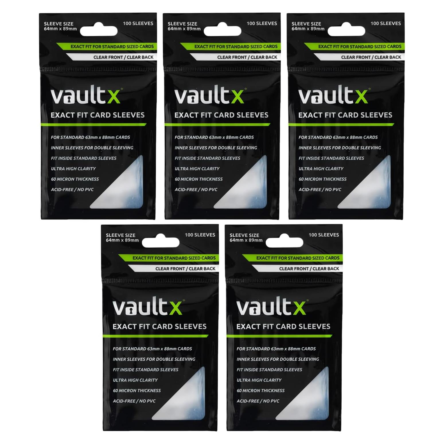 Mangas para Cartas Vault X Exact Fit 500 Unidades Alta Claridad