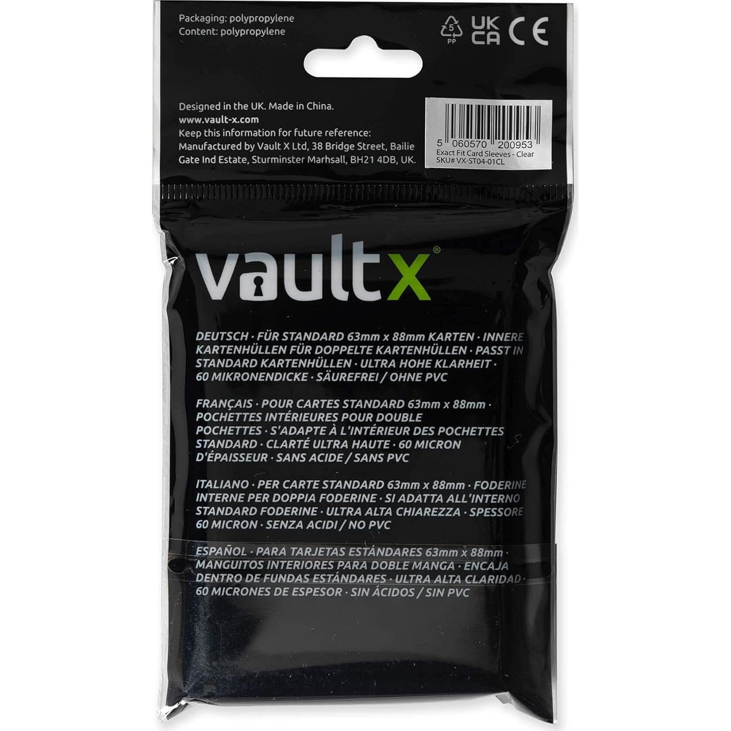 Mangas para Cartas Vault X Exact Fit 500 Unidades Alta Claridad