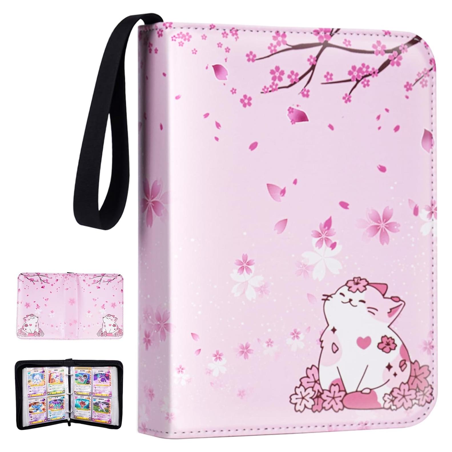 Carpeta de Cartas CLOKORIA Gato Sakura 440 Páginas 4 Bolsillos