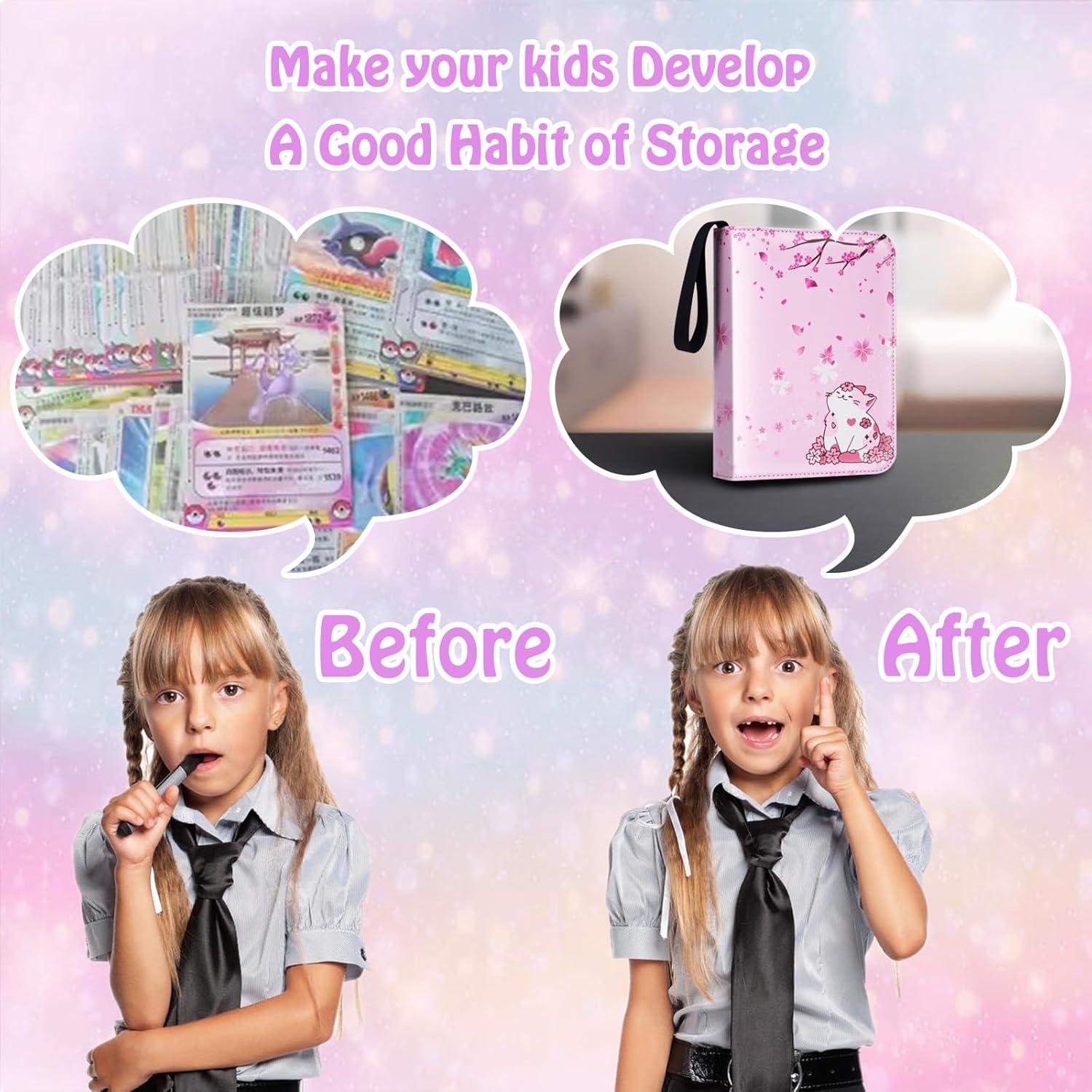 Carpeta de Cartas CLOKORIA Gato Sakura 440 Páginas 4 Bolsillos