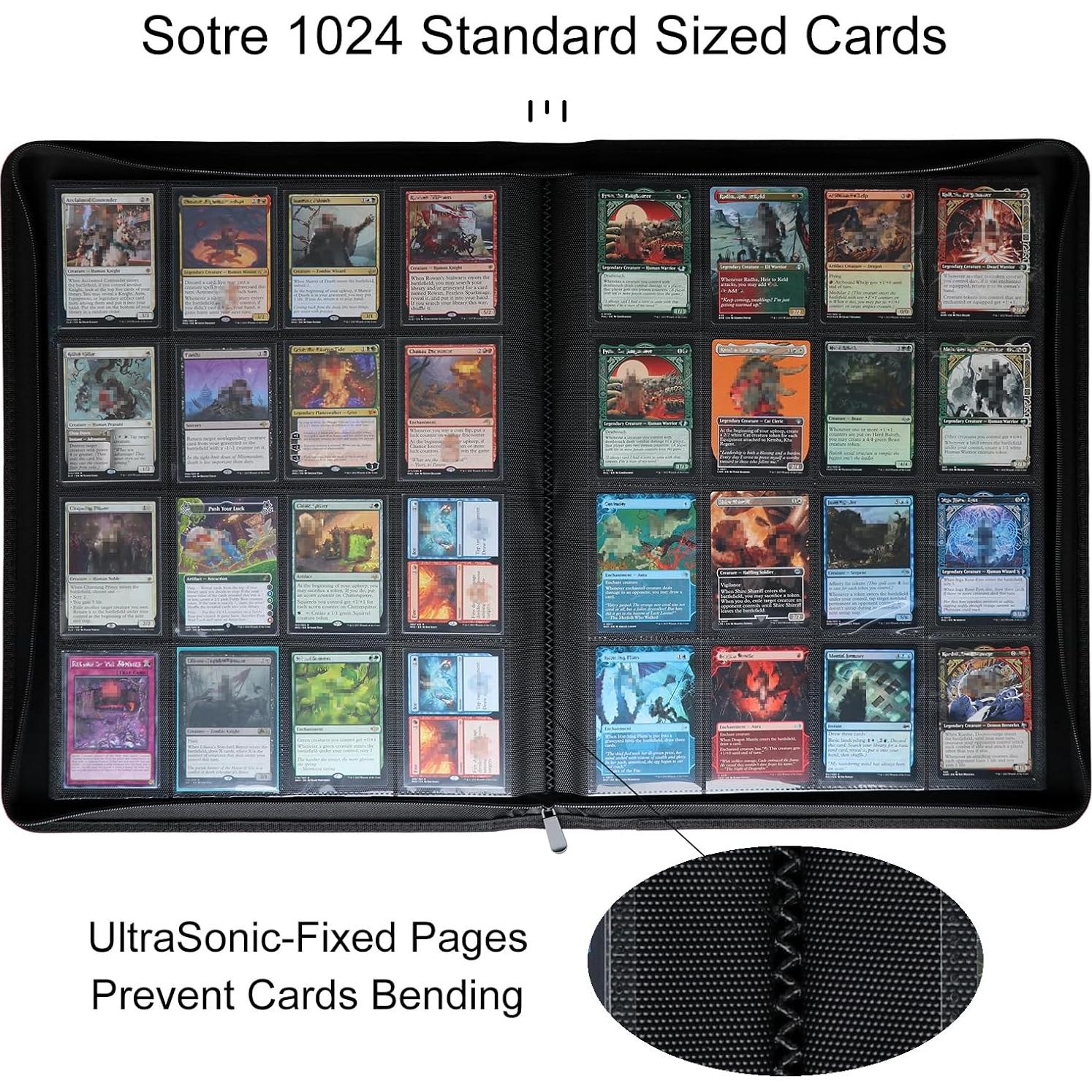 Carpeta de Tarjetas Rieton 16 Bolsillos 1024 Tarjetas Negra