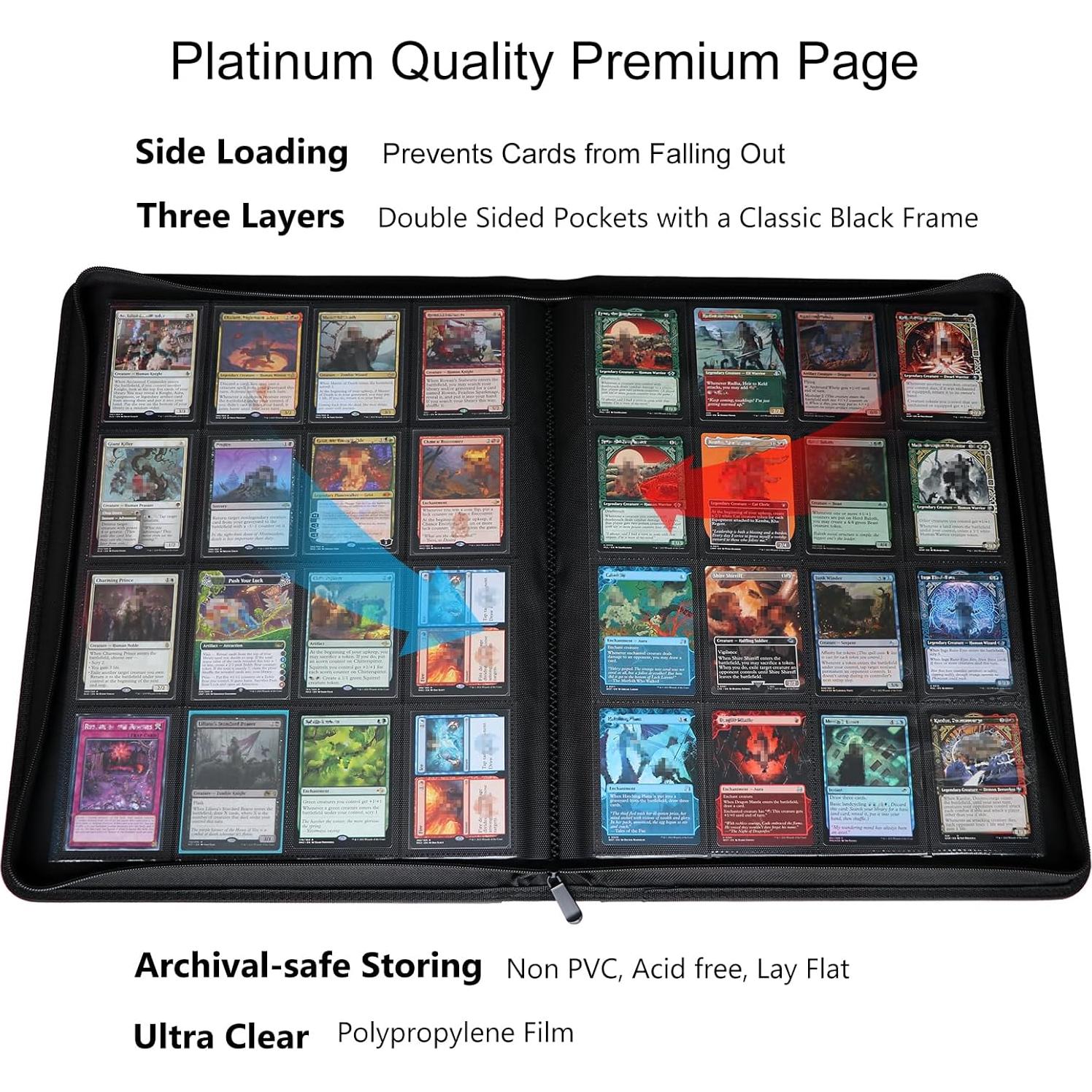 Carpeta de Tarjetas Rieton 16 Bolsillos 1024 Tarjetas Negra