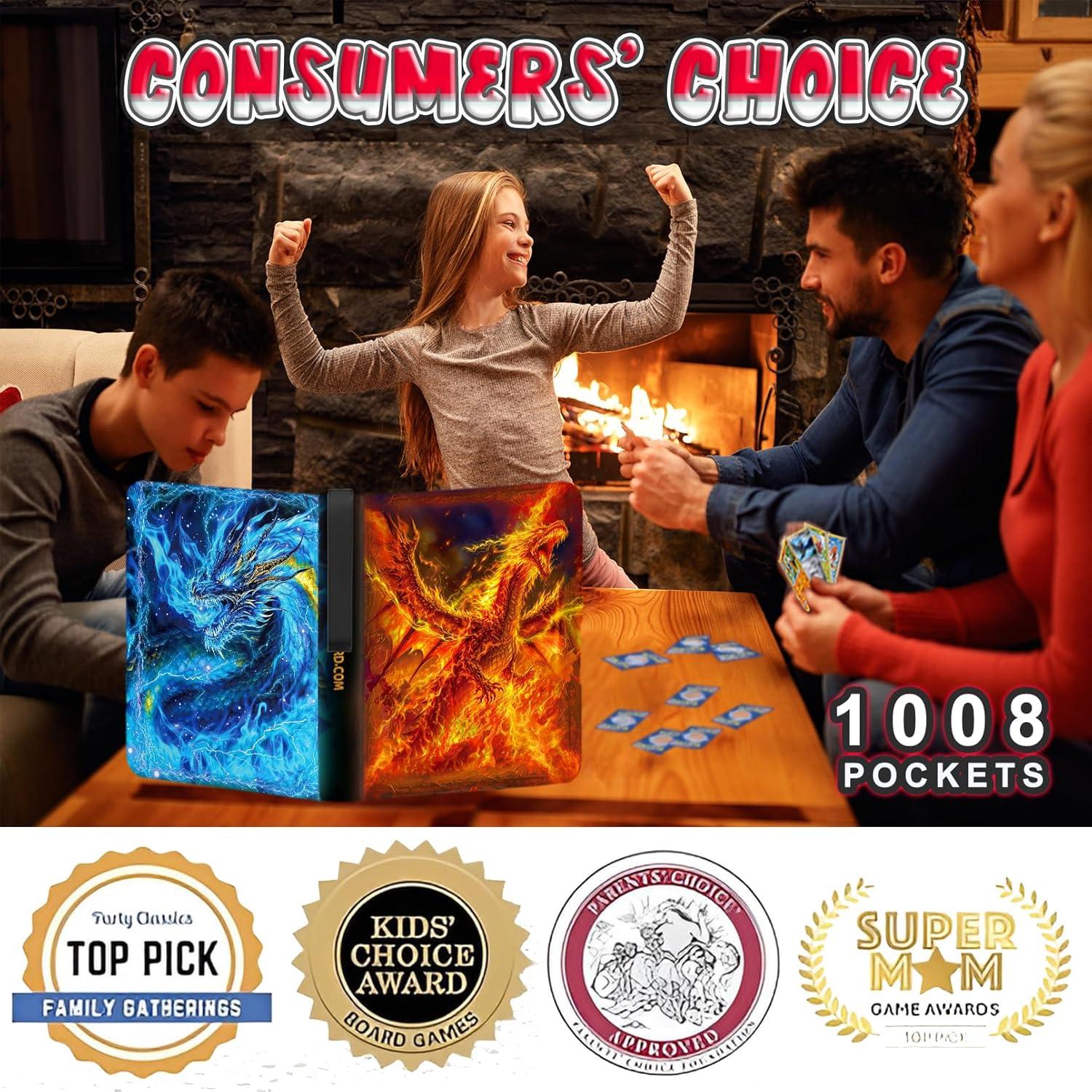 Carpeta de Cartas MYTCG 1008 Bolsillos Impermeable 3 Anillos