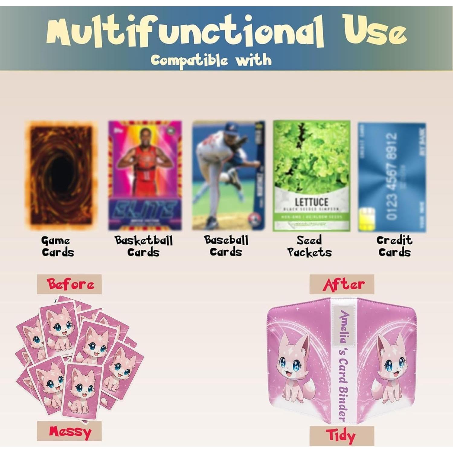 Álbum de Cartas Rosa Copperloom 440 Bolsillos con Pegatinas