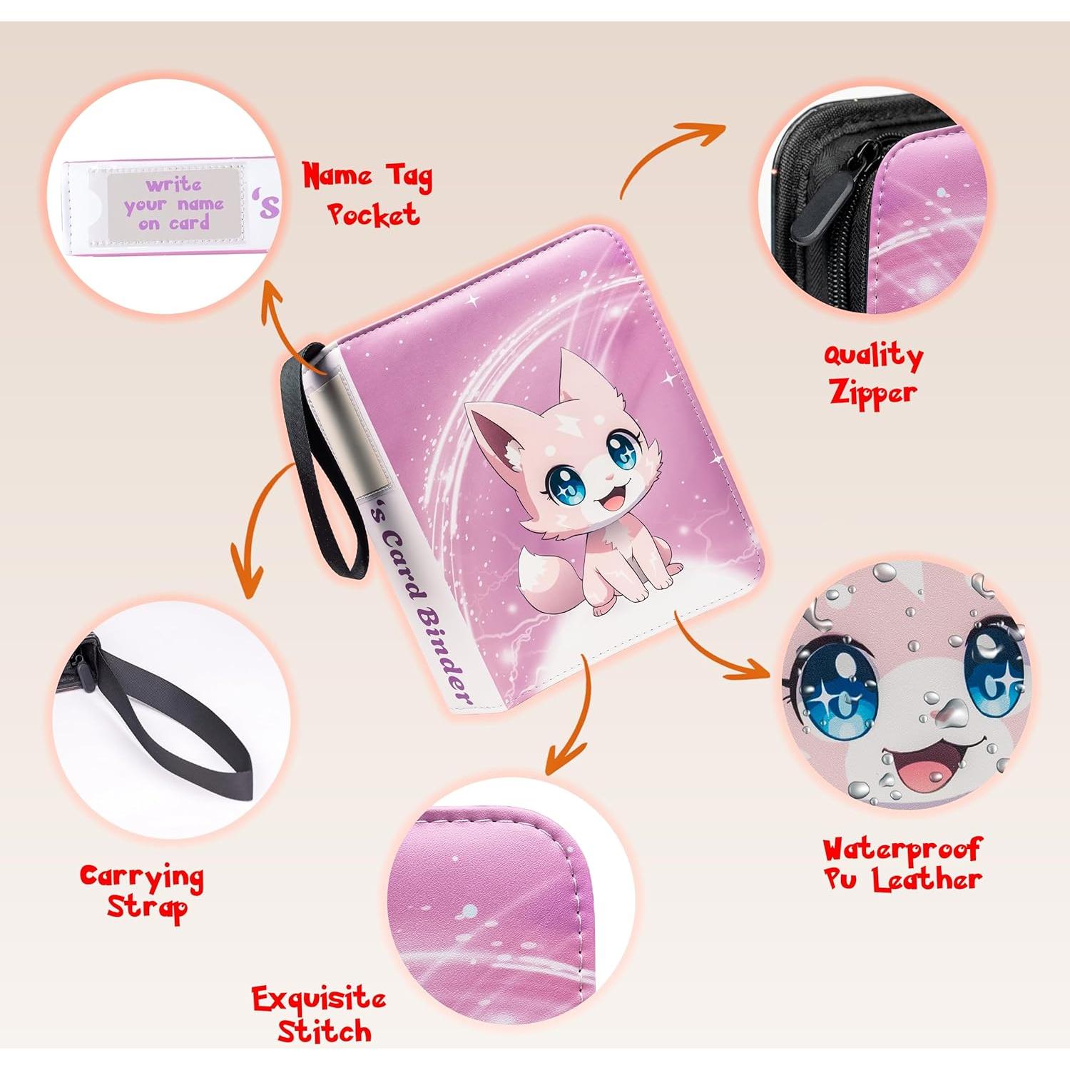 Álbum de Cartas Rosa Copperloom 440 Bolsillos con Pegatinas