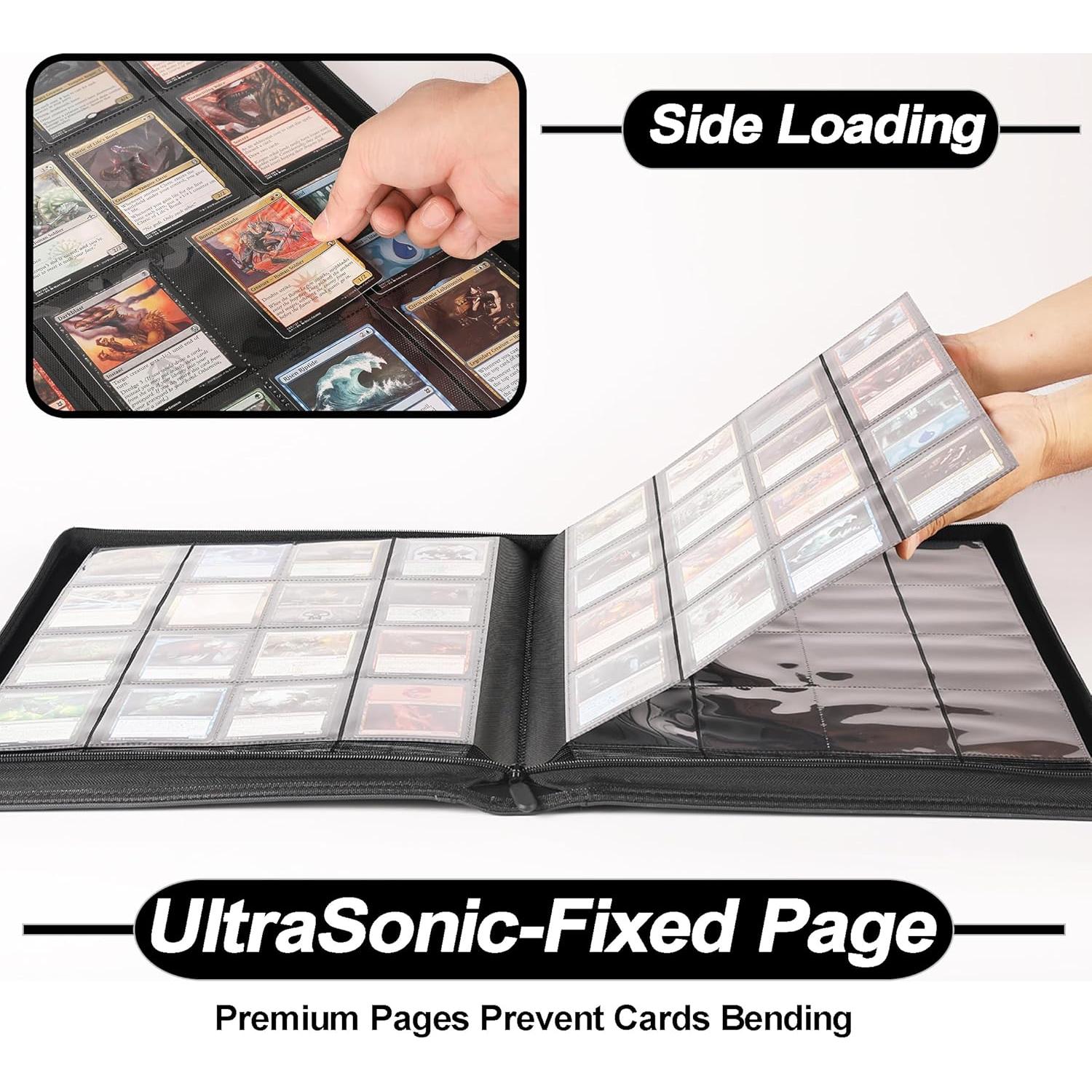 Carpeta para Tarjetas D DACCKIT 16 Bolsillos 1024 Tarjetas Negra