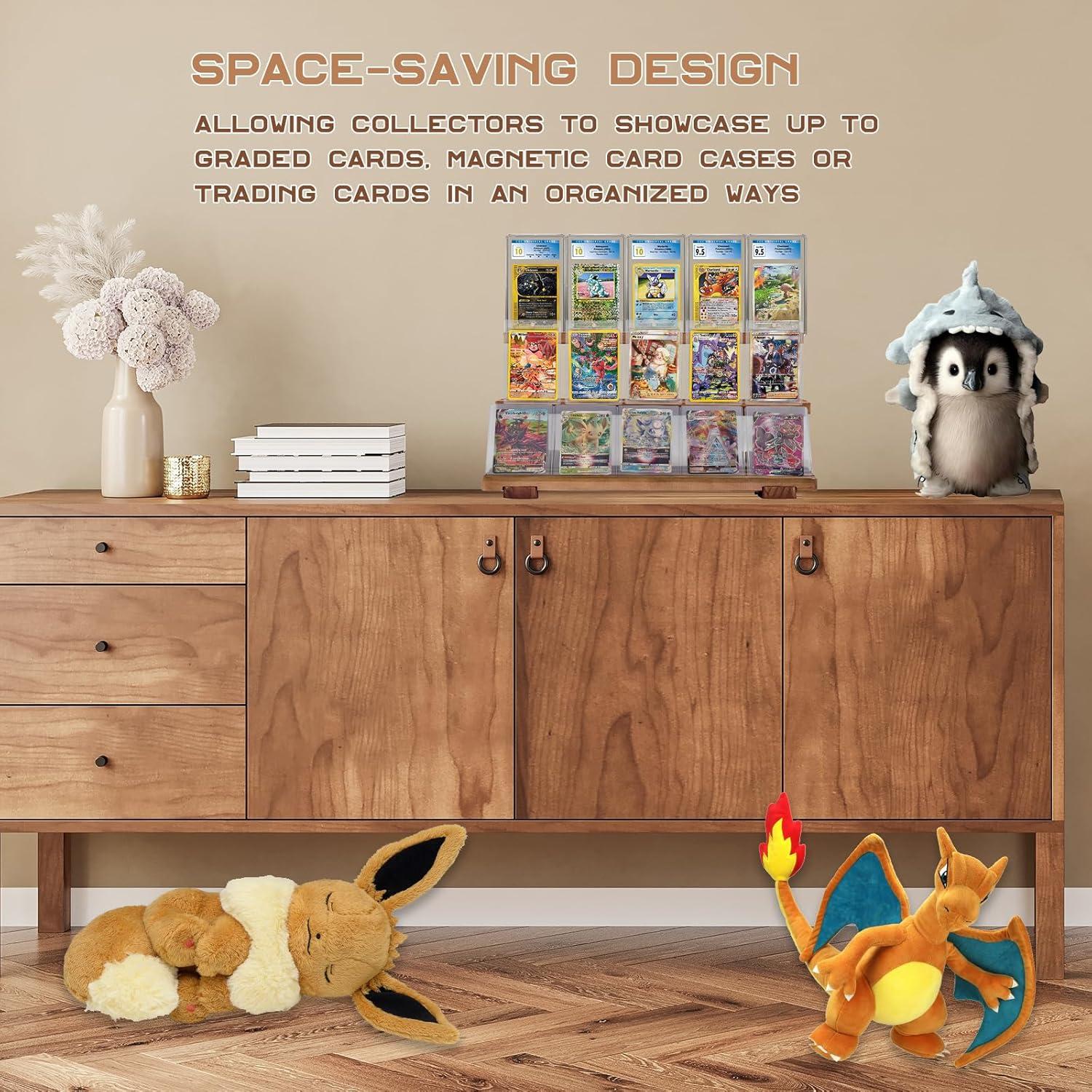 Exhibidor de Tarjetas de Comercio AAiphuwew 3 Niveles Madera