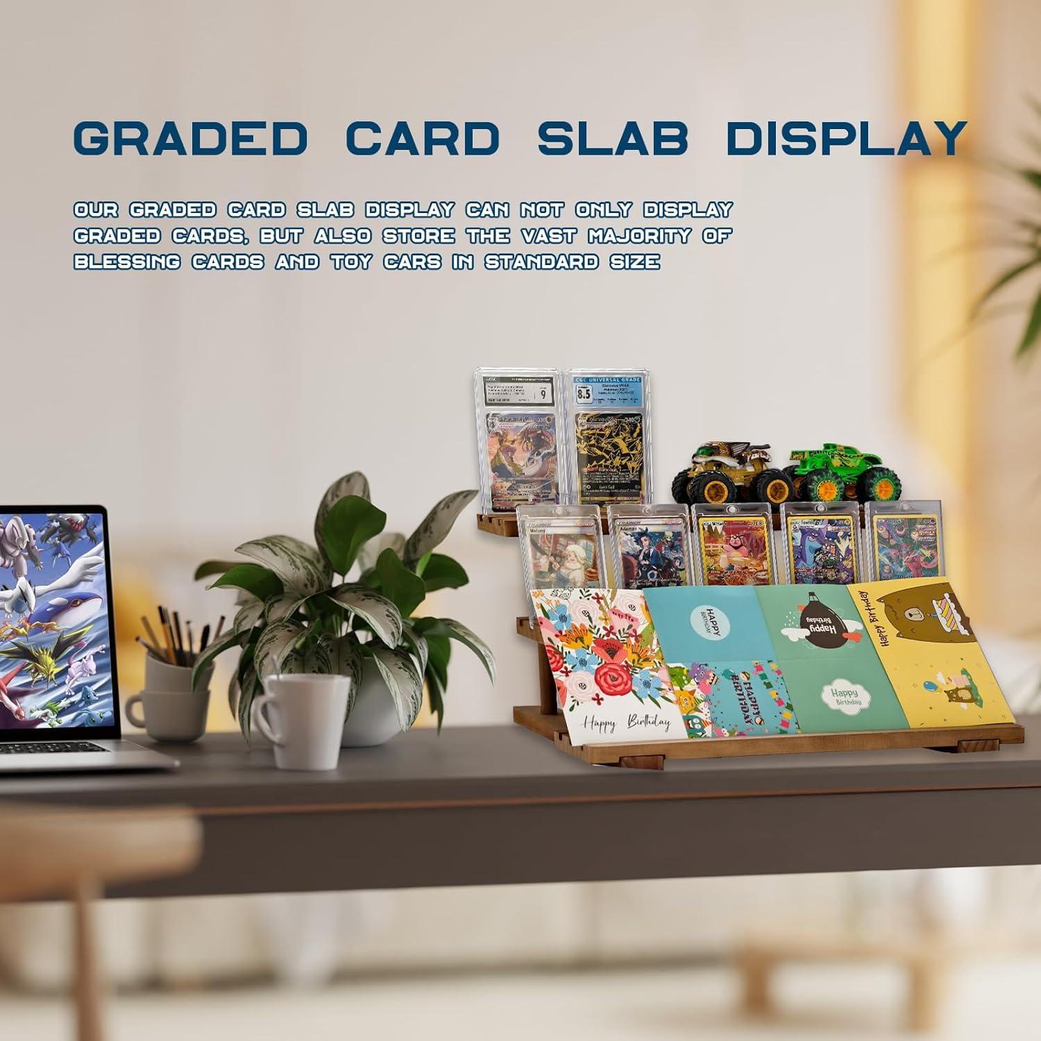 Exhibidor de Tarjetas de Comercio AAiphuwew 3 Niveles Madera