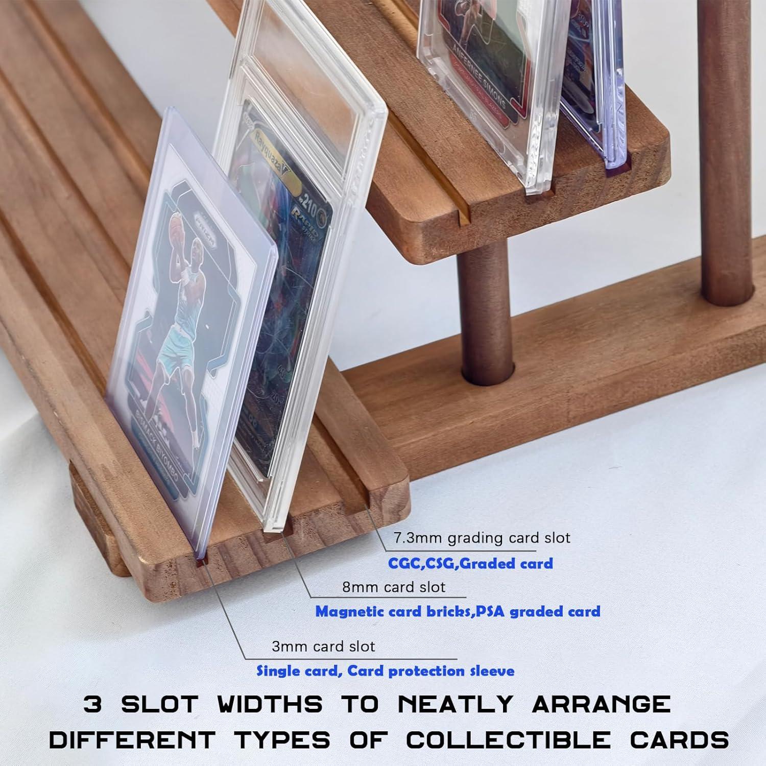 Exhibidor de Tarjetas de Comercio AAiphuwew 3 Niveles Madera