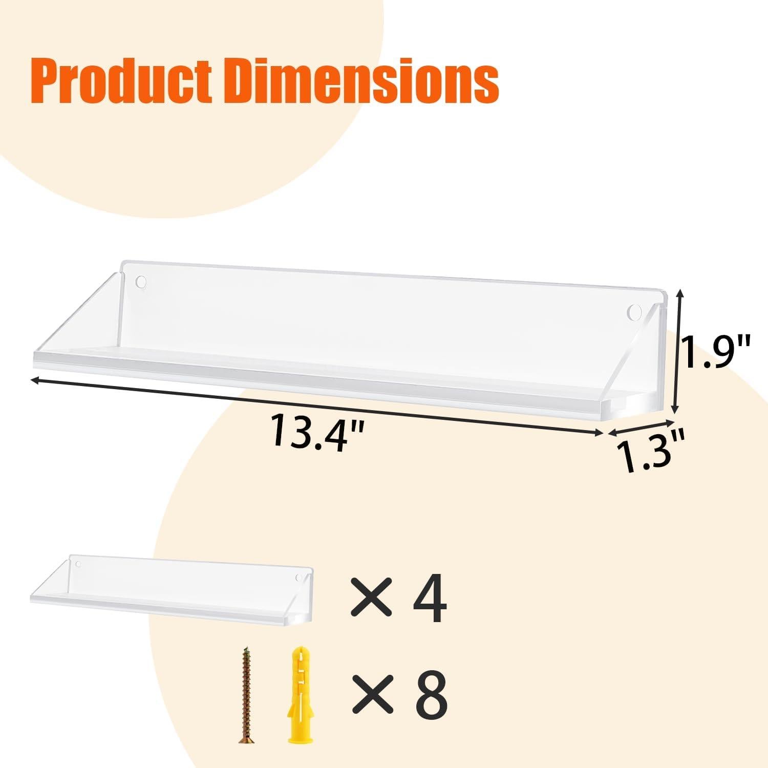 Soporte de Exhibición de Tarjetas de Acrílico 4pcs - Montaje en Pared