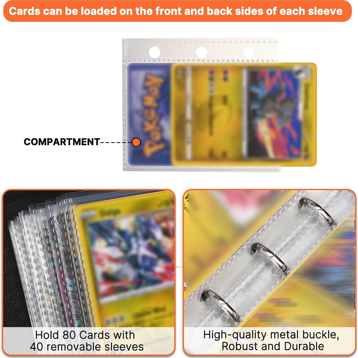 Carpeta de Cartas TCG LINKINBOT Naranja 80 Cartas 40 Páginas