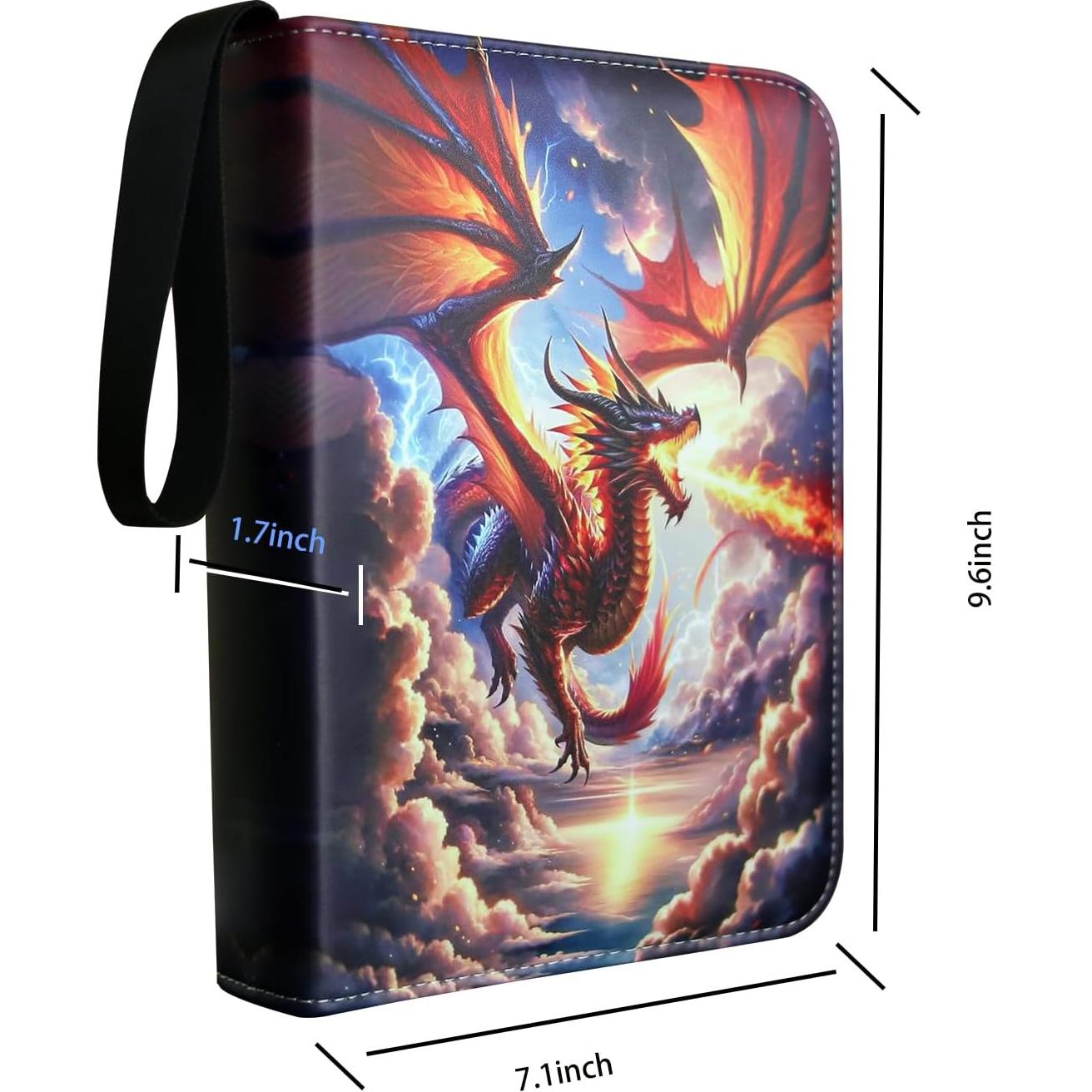 Carpeta de Cartas Fweel Dragón de Fuego 400 Cartas 100 Páginas