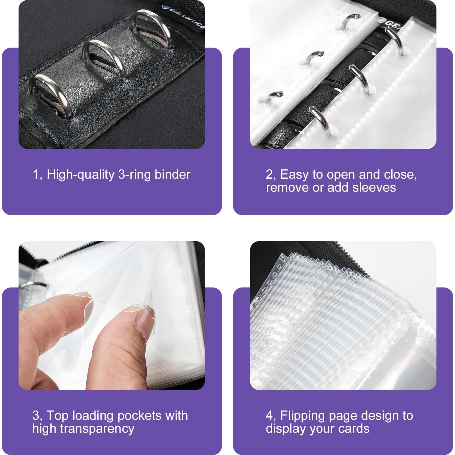 Mini Carpeta de Tarjetas GEAoffice 1 Bolsillo Púrpura 80 Tarjetas