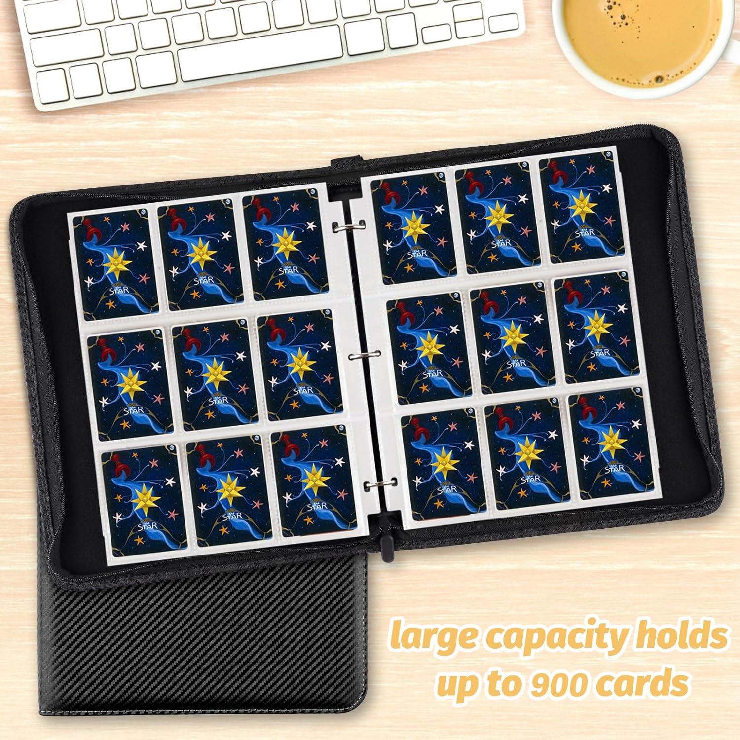 Carpeta de Cartas GERMUN 9 Bolsillos 900 Cartas Negra