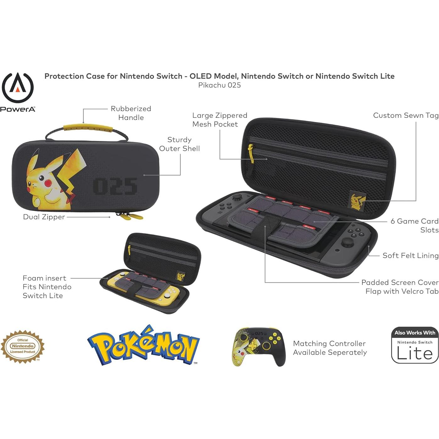 Funda de Protección PowerA Pikachu 025 para Nintendo Switch