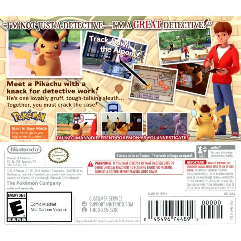 Juego Detective Pikachu Nintendo 3DS - Aventura de Misterio