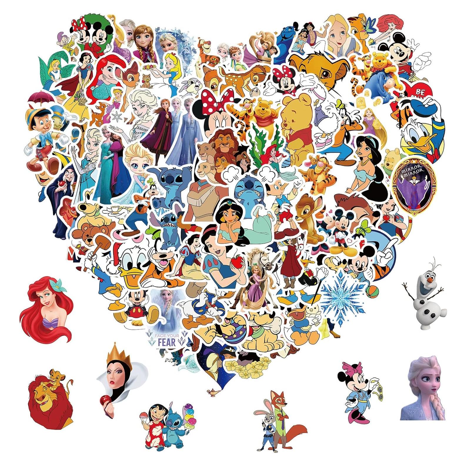 100 Stickers Disney Kawaii Impermeables OYZX para Decorar