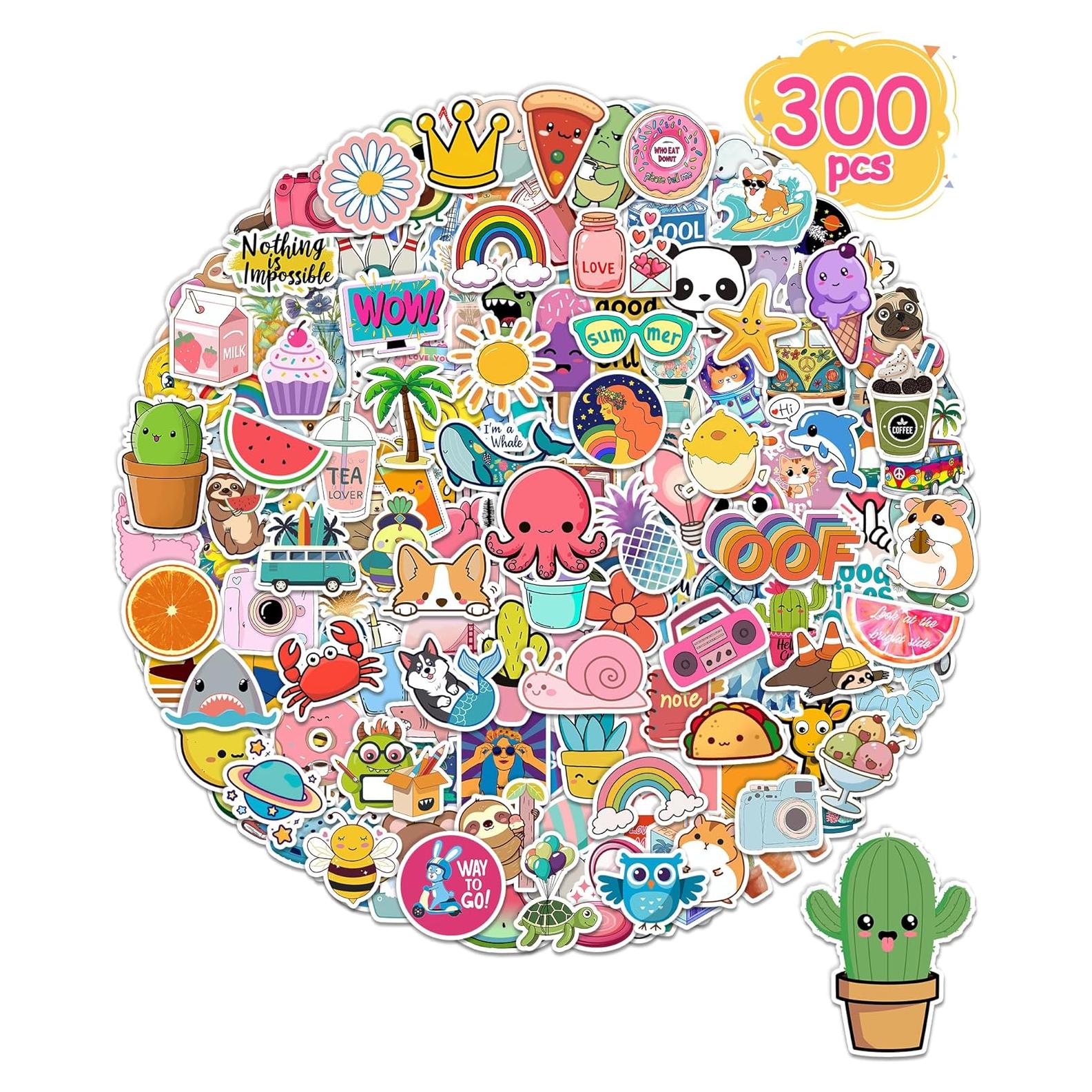 300 Pegatinas de Vinilo Impermeables Greingways para Niños